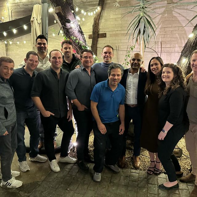 With the residents and ex trainees from UT Southwestern after their oral board exams. Both Dr Kenkel and I were board examiners.